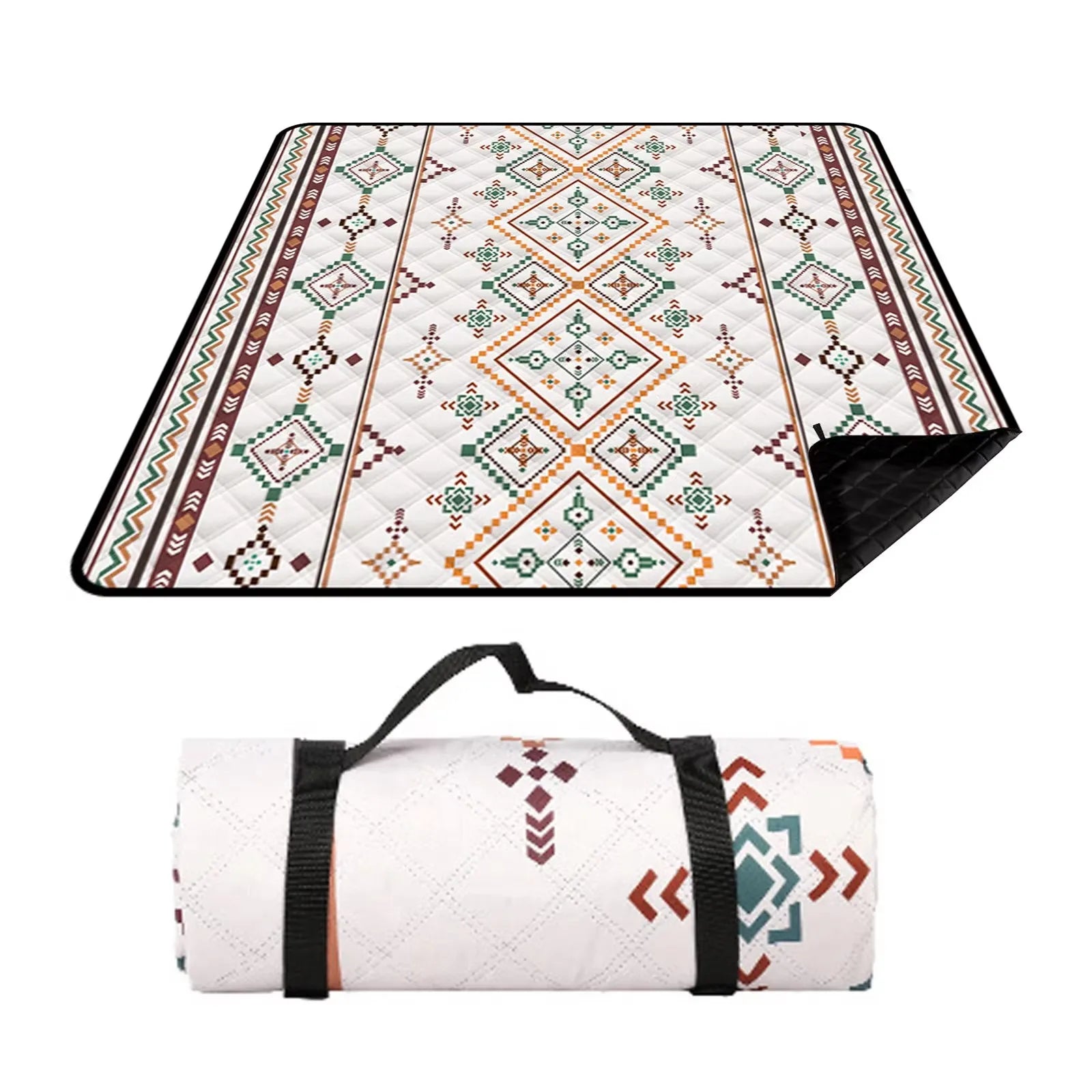 Vandafvisende picnicplaid 200 × 200 cm med håndtag