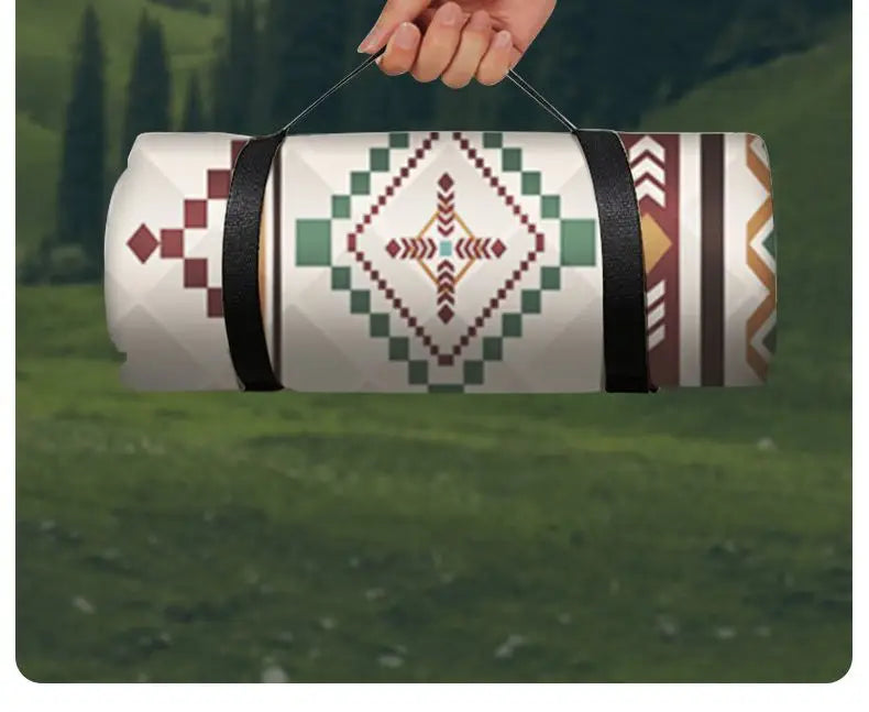 Vandafvisende picnicplaid 200 × 200 cm med håndtag