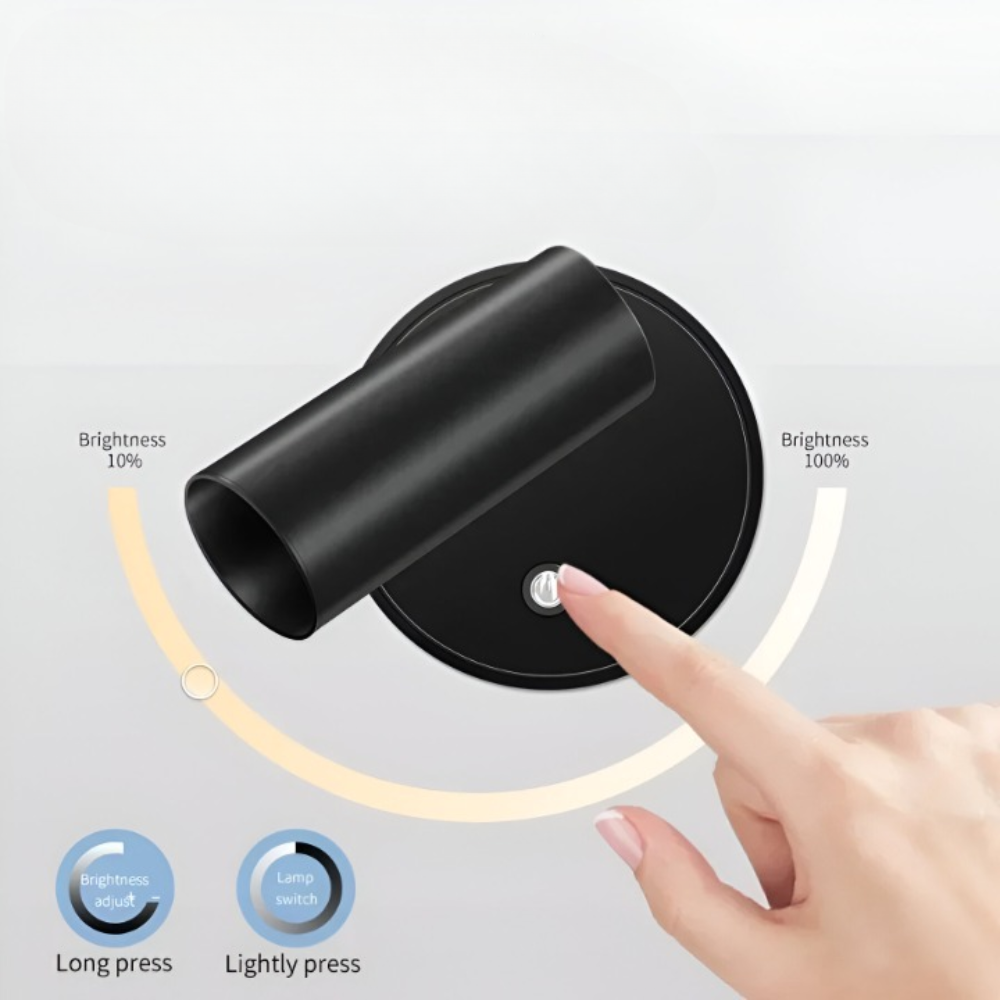 Lumora – Trådløs Genopladelig Væglampe med 3-farvet LED-lys