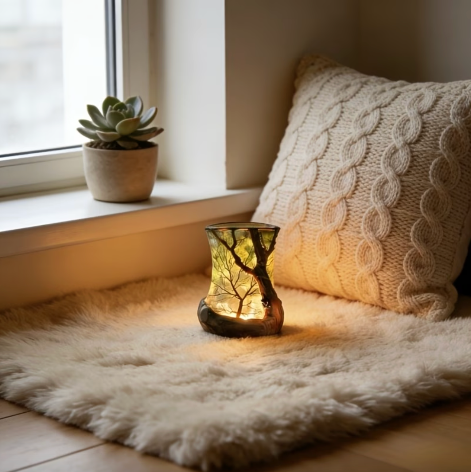Dekorativ LED-bordlampe med grenmotiv