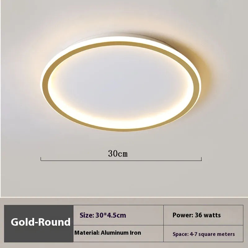 Dæmpbar rund LED loftlampe i metal og glas – moderne plafondlampe