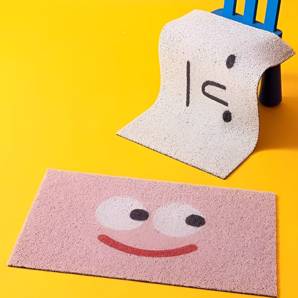 Skridsikker PVC-dørmåtte med smiley
