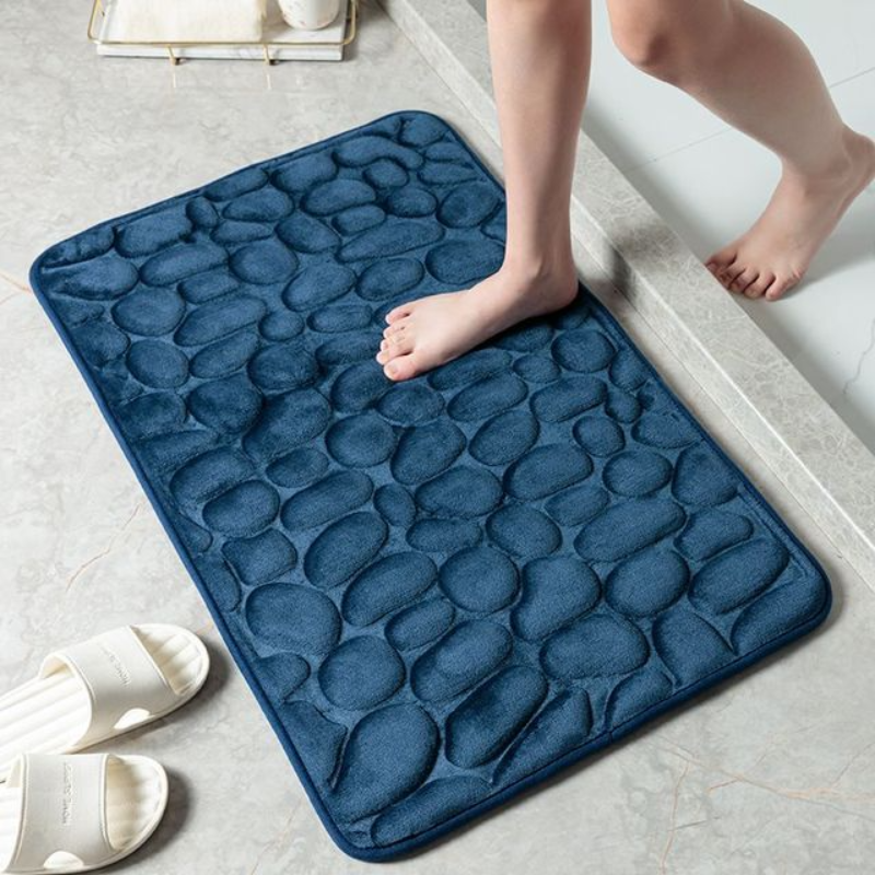 Memory foam-bademåtte med stenmotiv