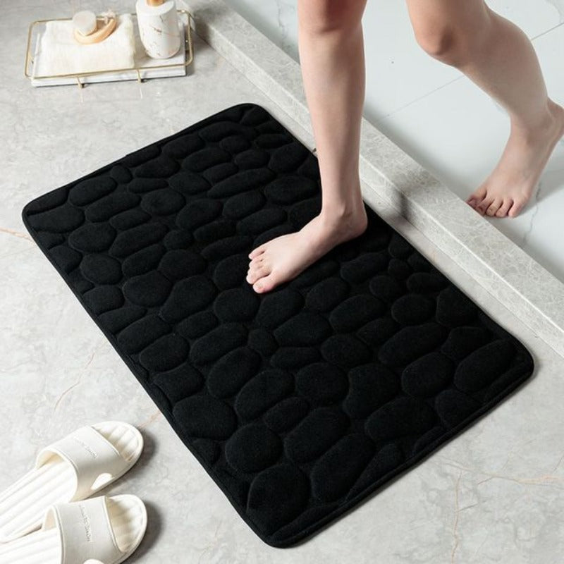 Memory foam-bademåtte med stenmotiv