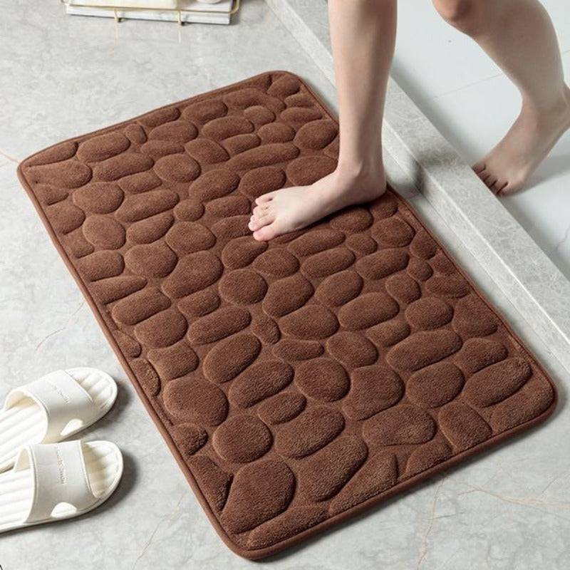Memory foam-bademåtte med stenmotiv
