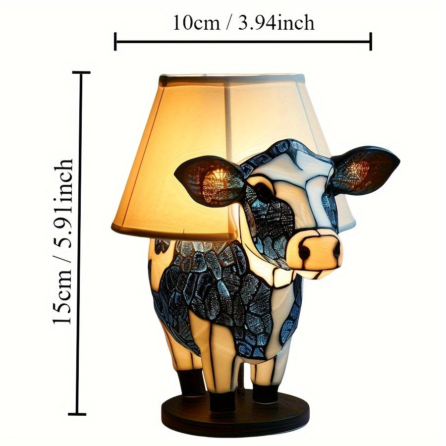 Ko natlampe i resin – LED nattelampe til børneværelse og soveværelse
