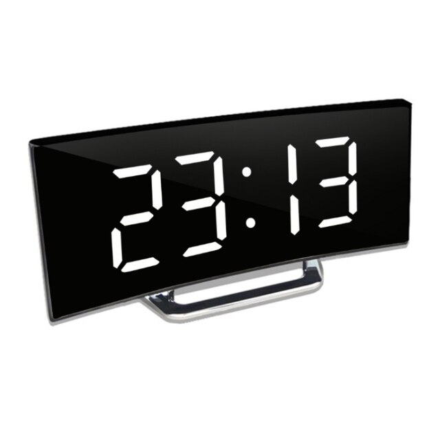 Digitalt vækkeur med buet LED-display