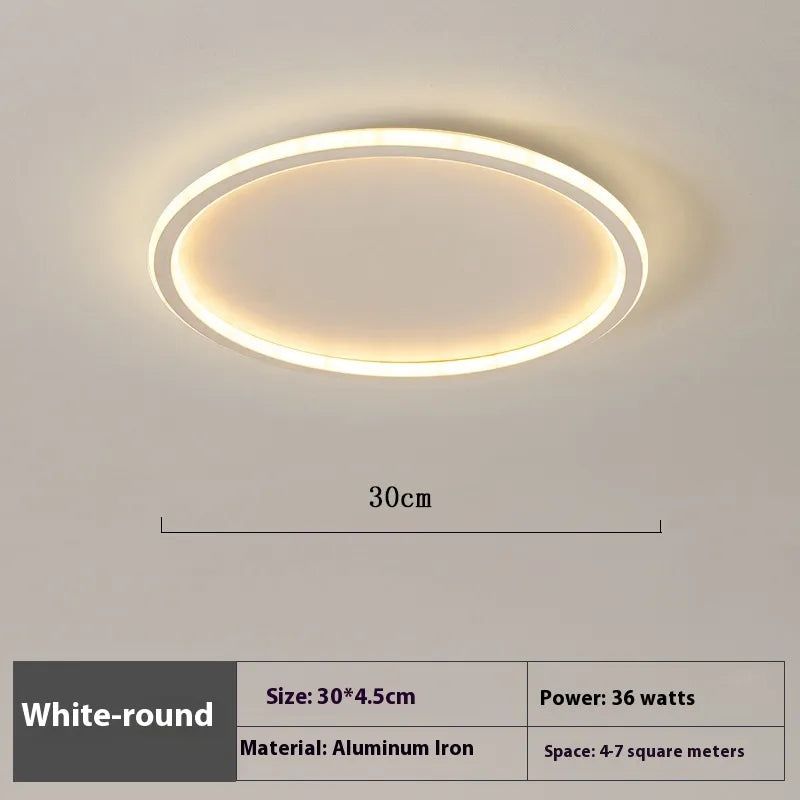 Dæmpbar rund LED loftlampe i metal og glas – moderne plafondlampe