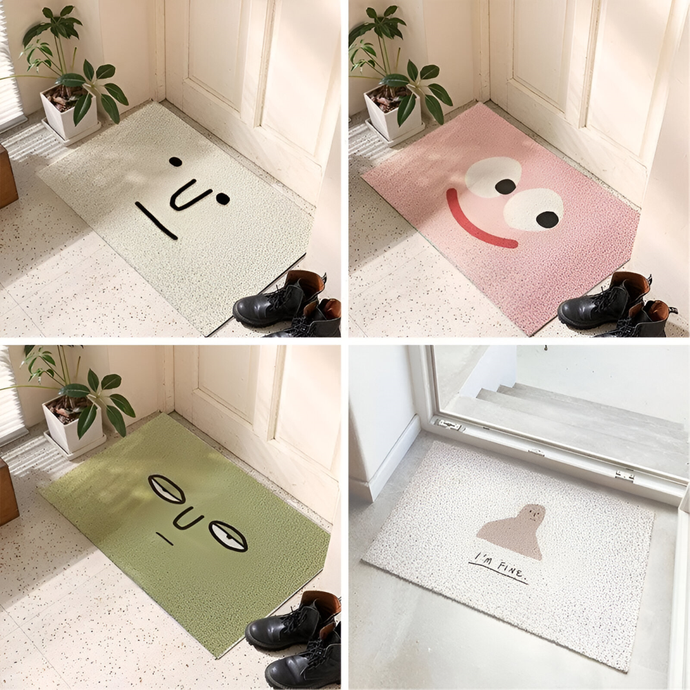 Skridsikker PVC-dørmåtte med smiley
