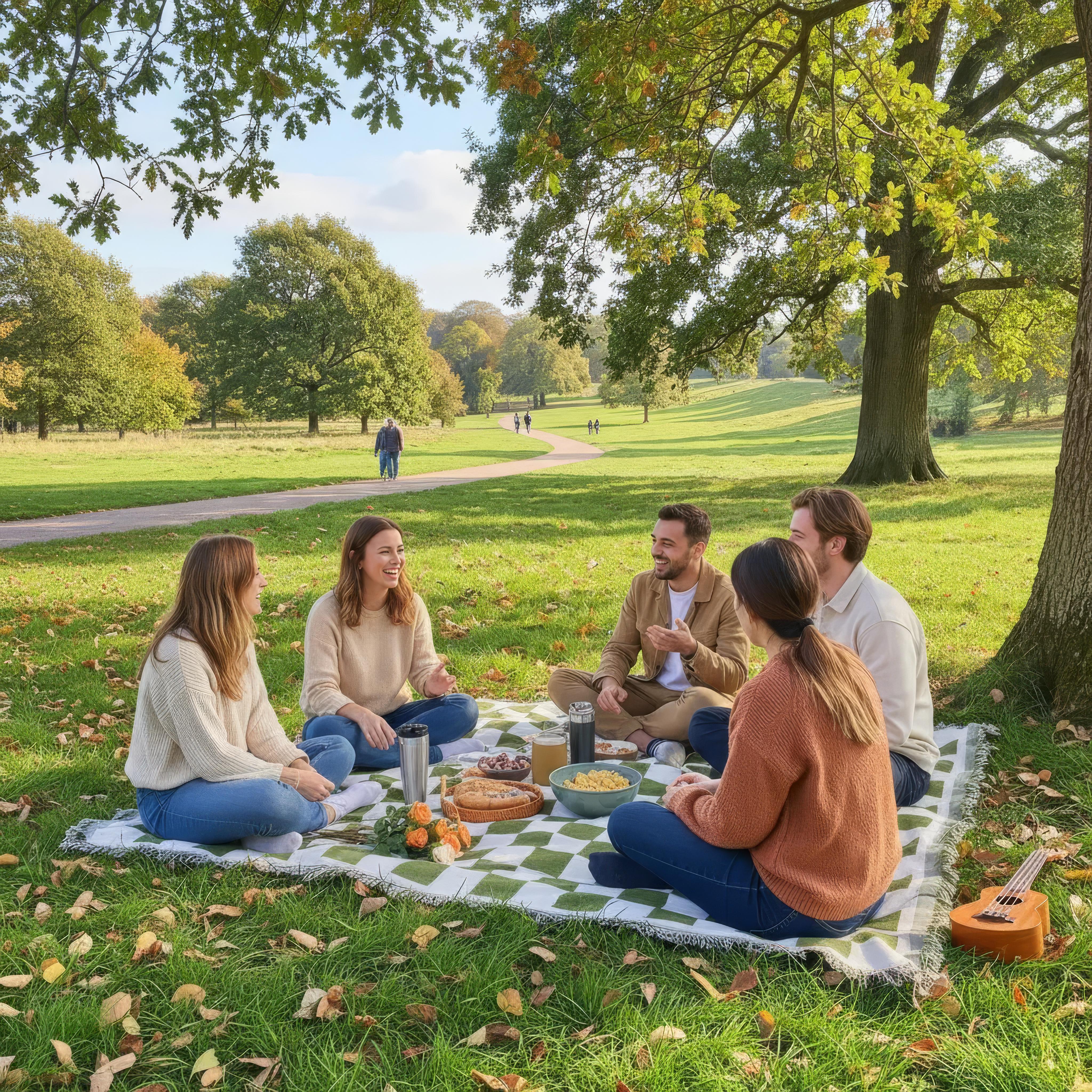 Ternet picnicplaid i mikrofiber – 130 × 180 cm