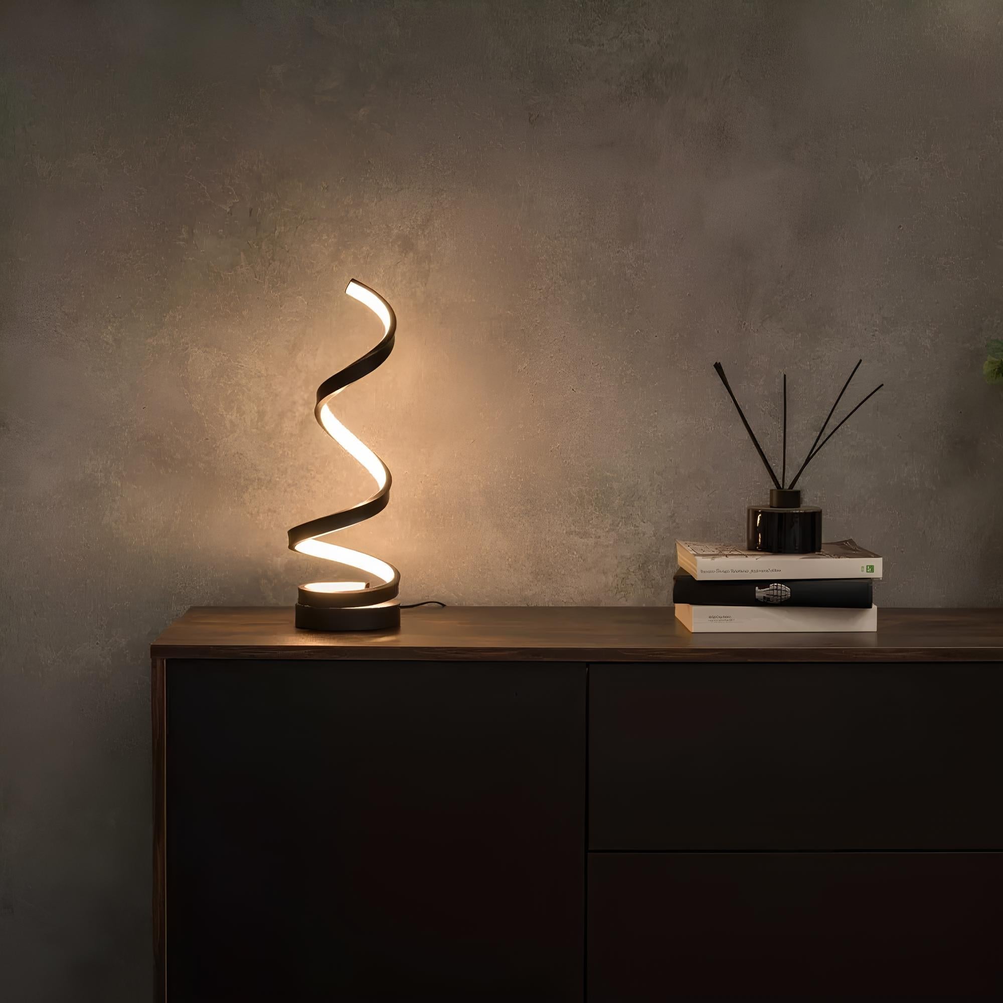 Spiral bordlampe med 3 lysindstillinger – trådløs og dæmpbar