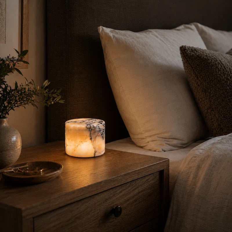 Genopladelig marmorbordlampe med touch