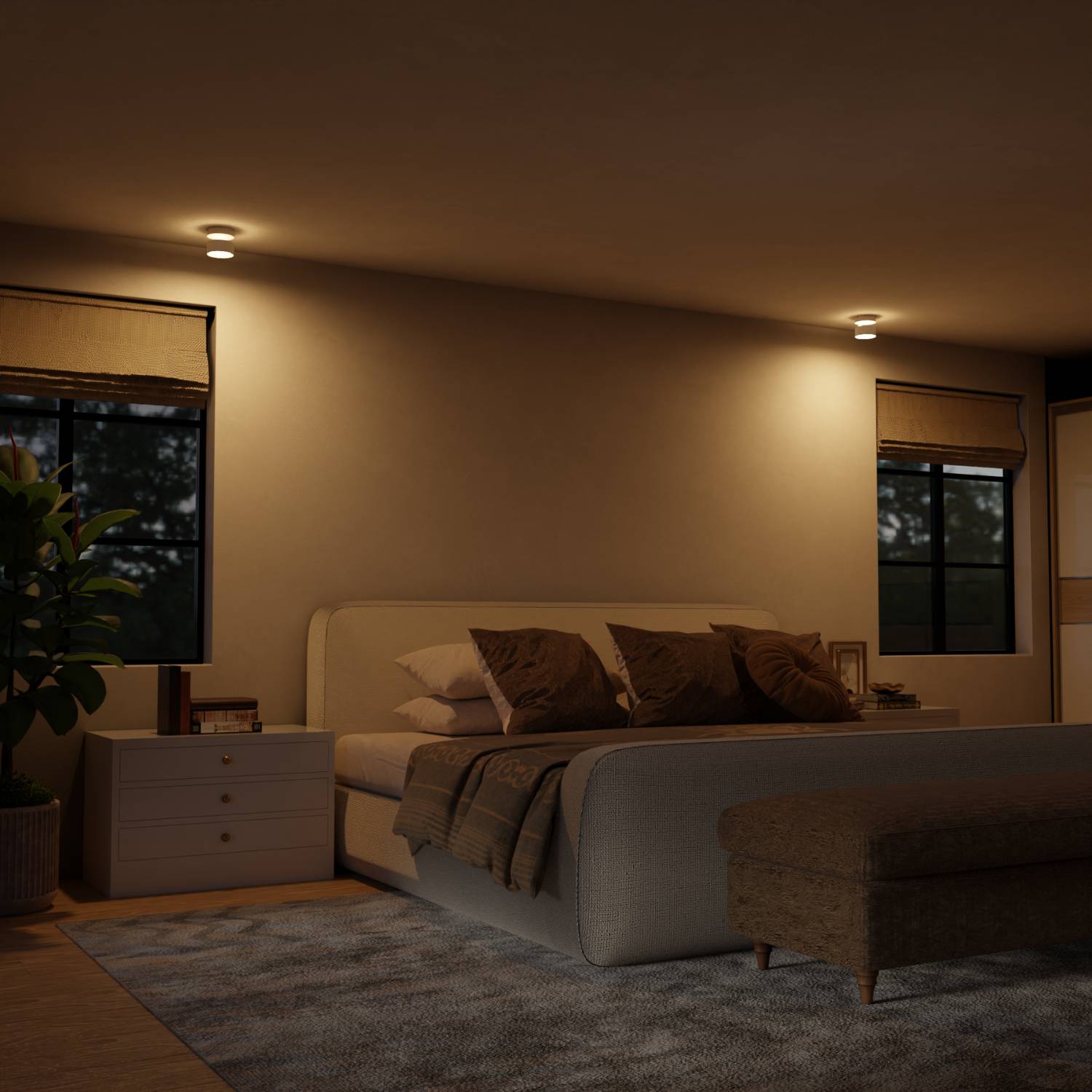 Cylindrisk LED loftlampe med up & down lys – moderne design