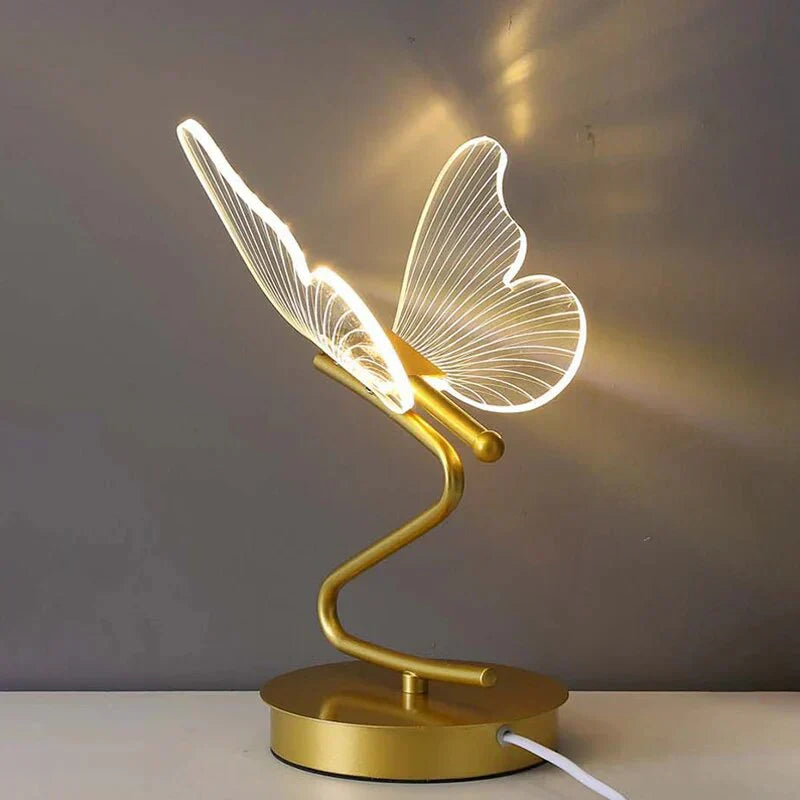 Moderne LED-bordlampe i jern og akryl