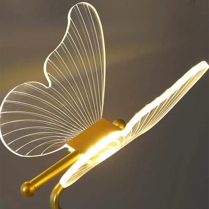 Moderne LED-bordlampe i jern og akryl