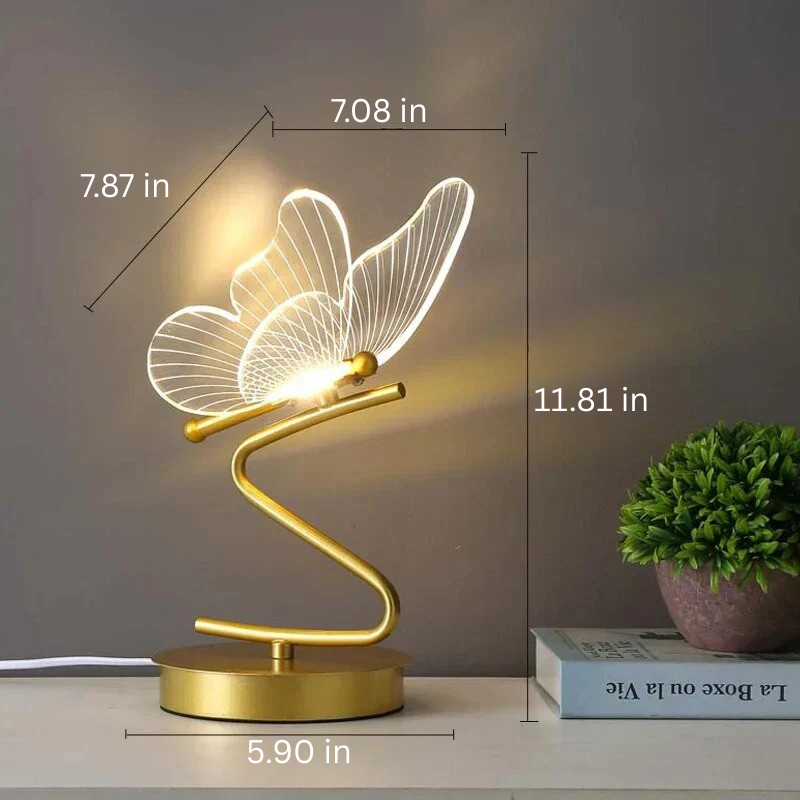 Moderne LED-bordlampe i jern og akryl