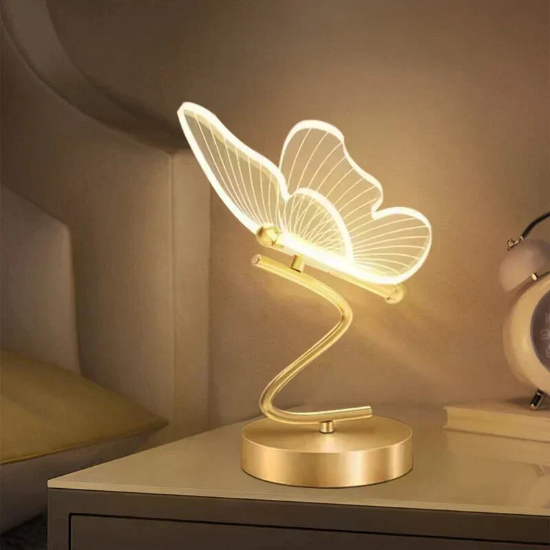 Moderne LED-bordlampe i jern og akryl