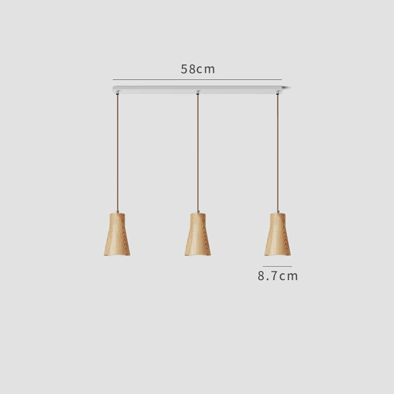 Minimalistisk pendellampe i massivt træ