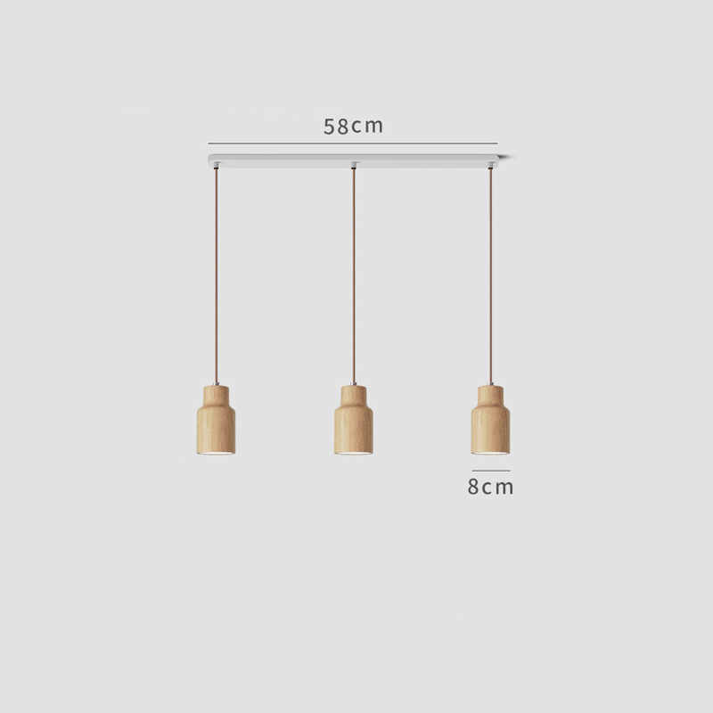 Minimalistisk pendellampe i massivt træ