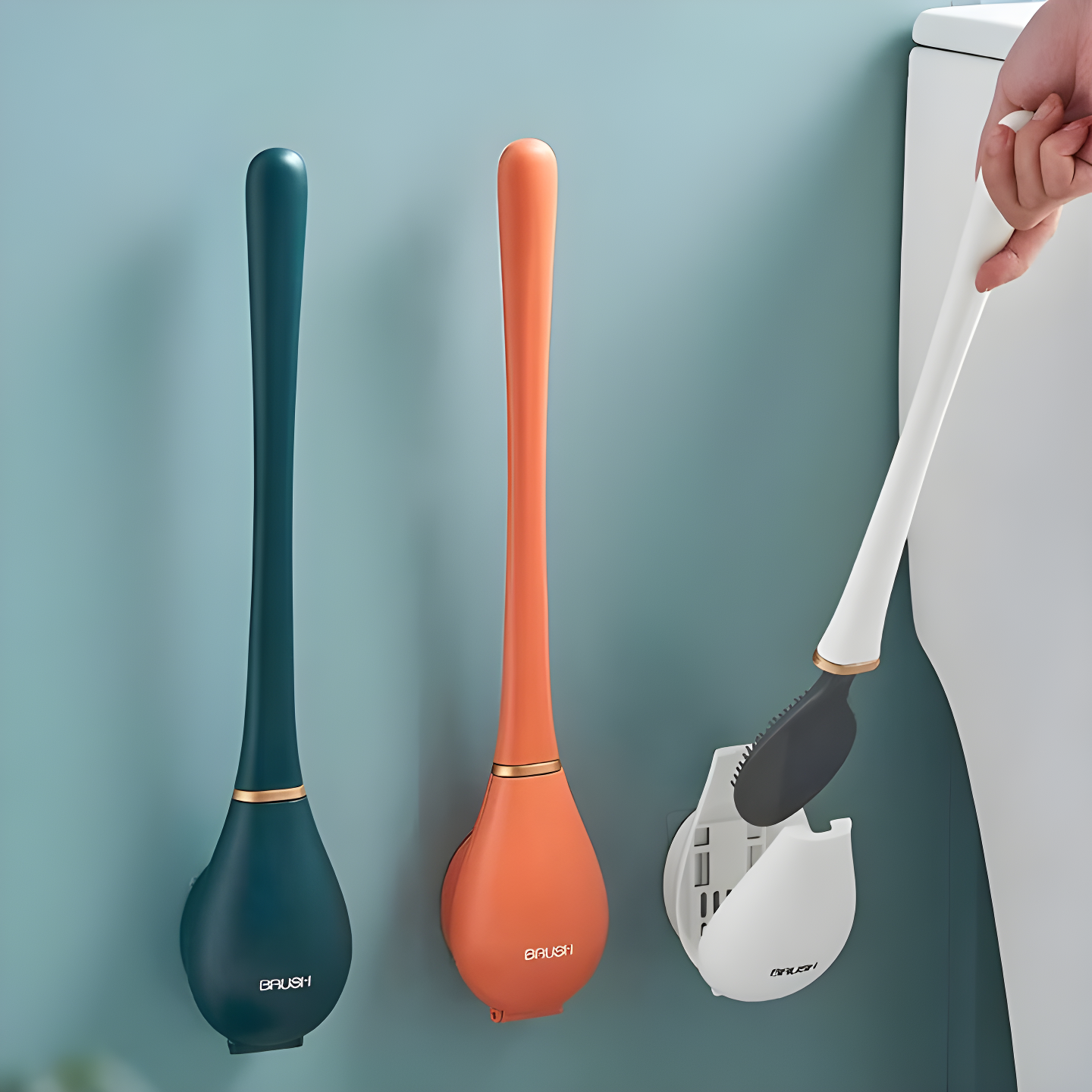 Moderne toiletbørste med holder