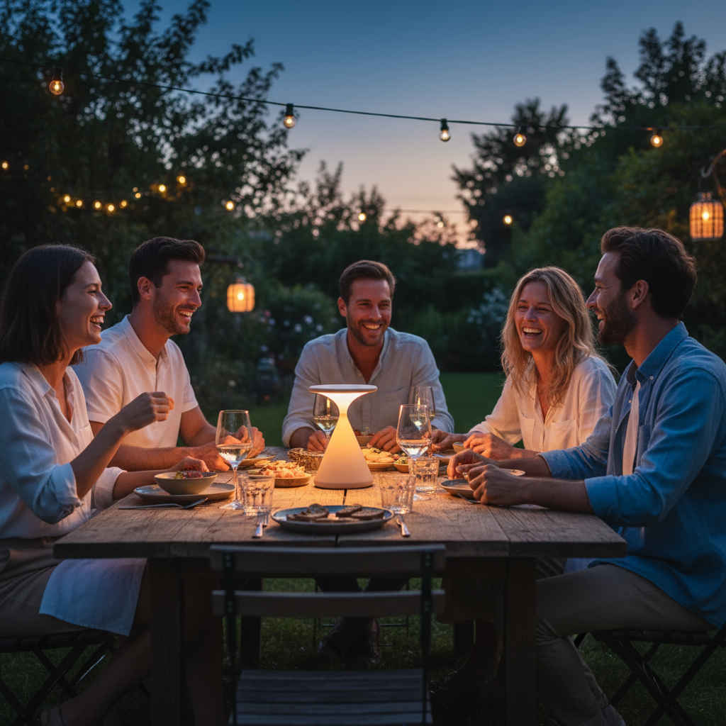 Trådløs bordlampe med timeglas design – dæmpbar LED lampe