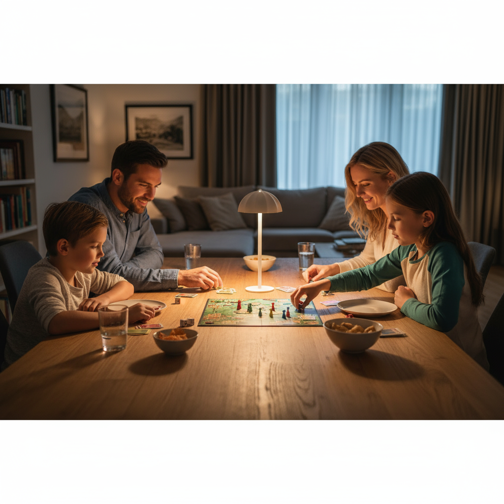 Skandinavisk bordlampe med dæmpbar LED – moderne hvid designlampe