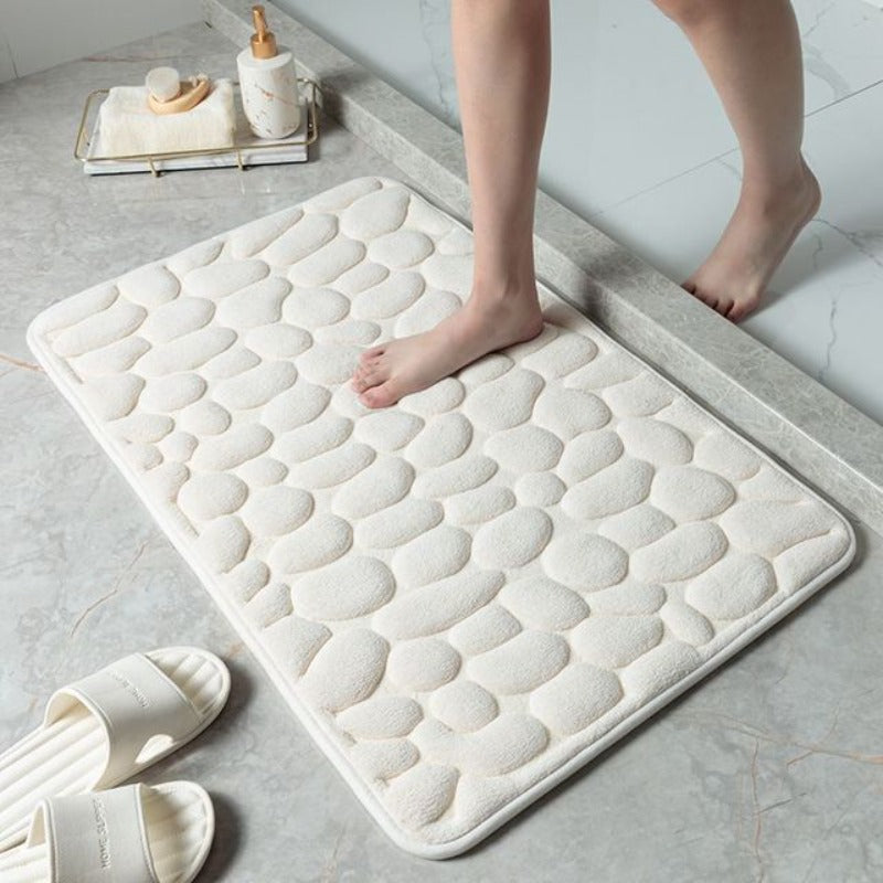 Memory foam-bademåtte med stenmotiv